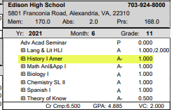 picture of report card